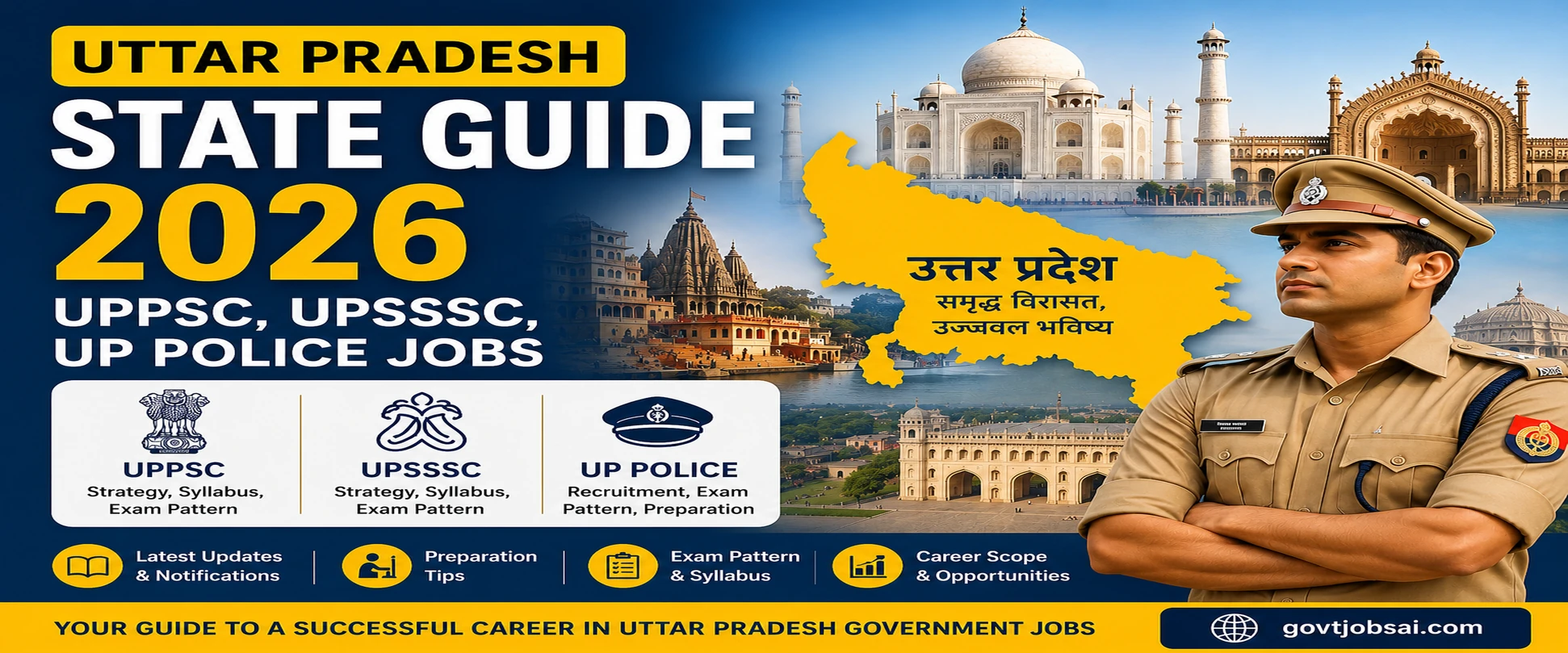Uttar Pradesh State Guide 2026: UPPSC, UPSSSC, UP Police Jobs